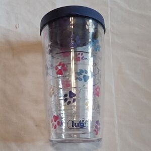 Lug Tumbler with Multicolor Paw Prints